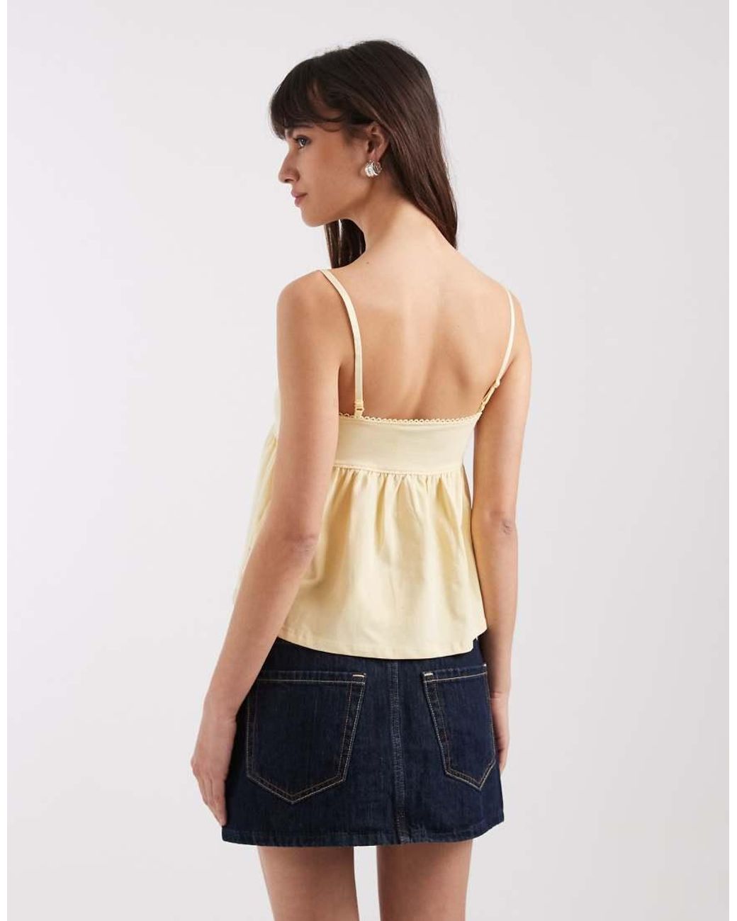 ASOS Natural Trim Detail Babydoll Cami