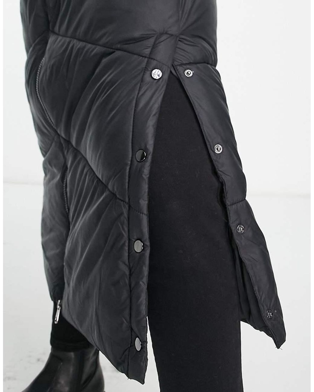 Vero Moda Blue Padded Maxi Coat With Hood