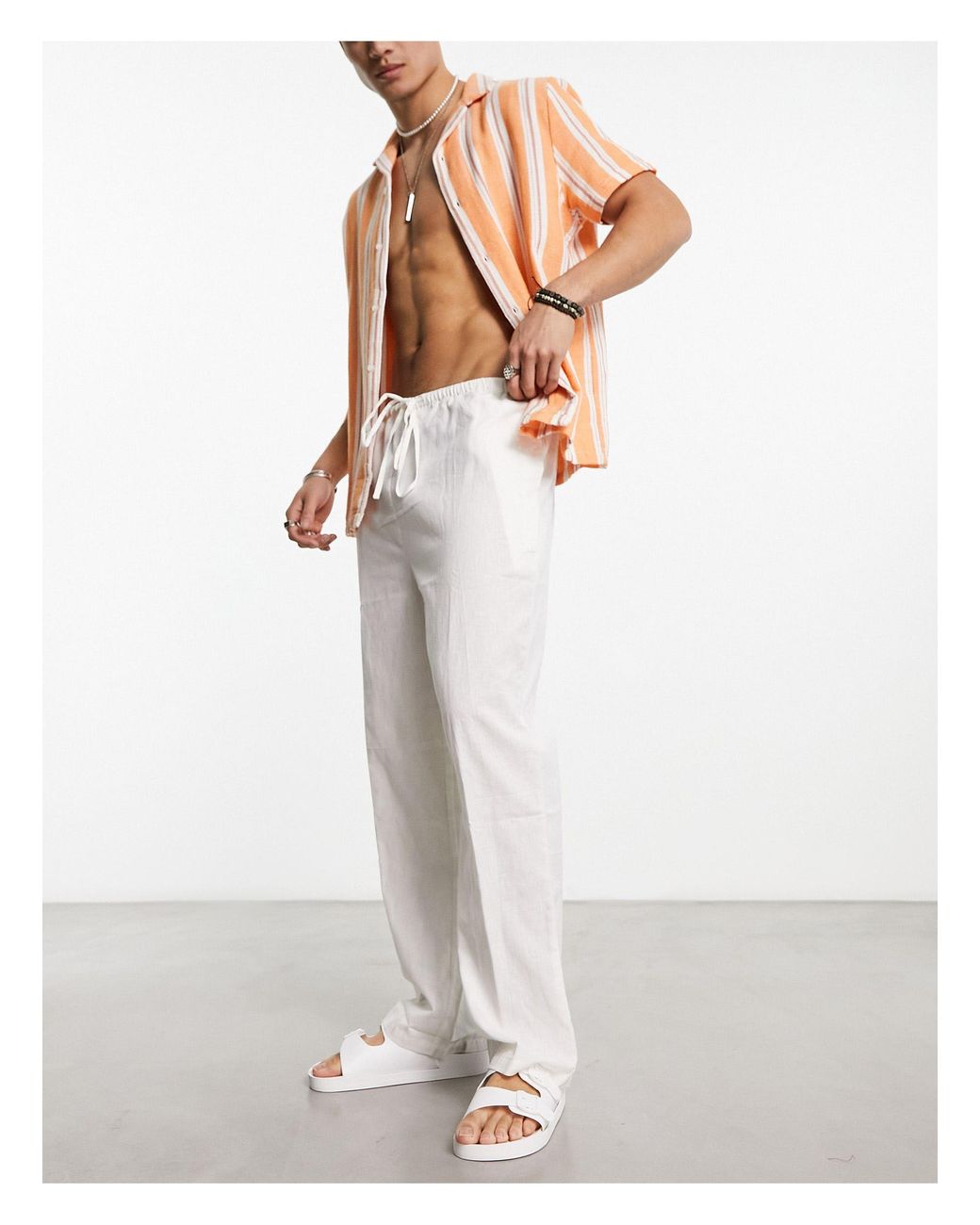 Mens white clearance pants for beach