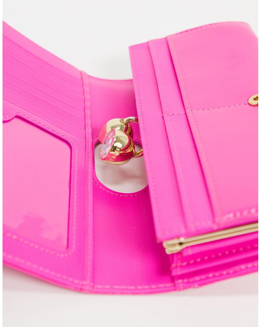 Ted Baker Pink Fuchsia Diamonds and Pearl Clasp Leather Purse Bnib | eBay