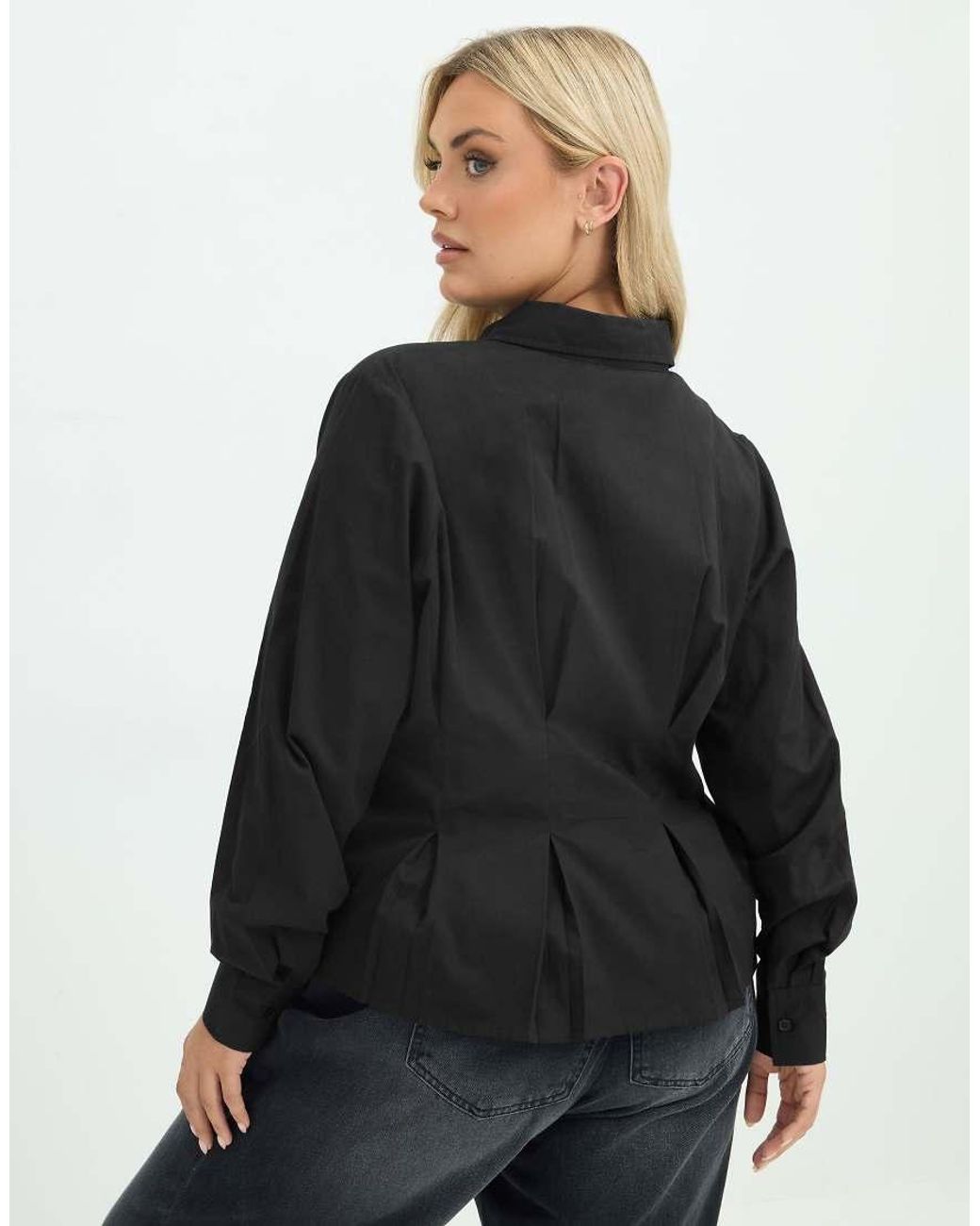 Yours Clothing Gray Cinched Seam Detail Shirt