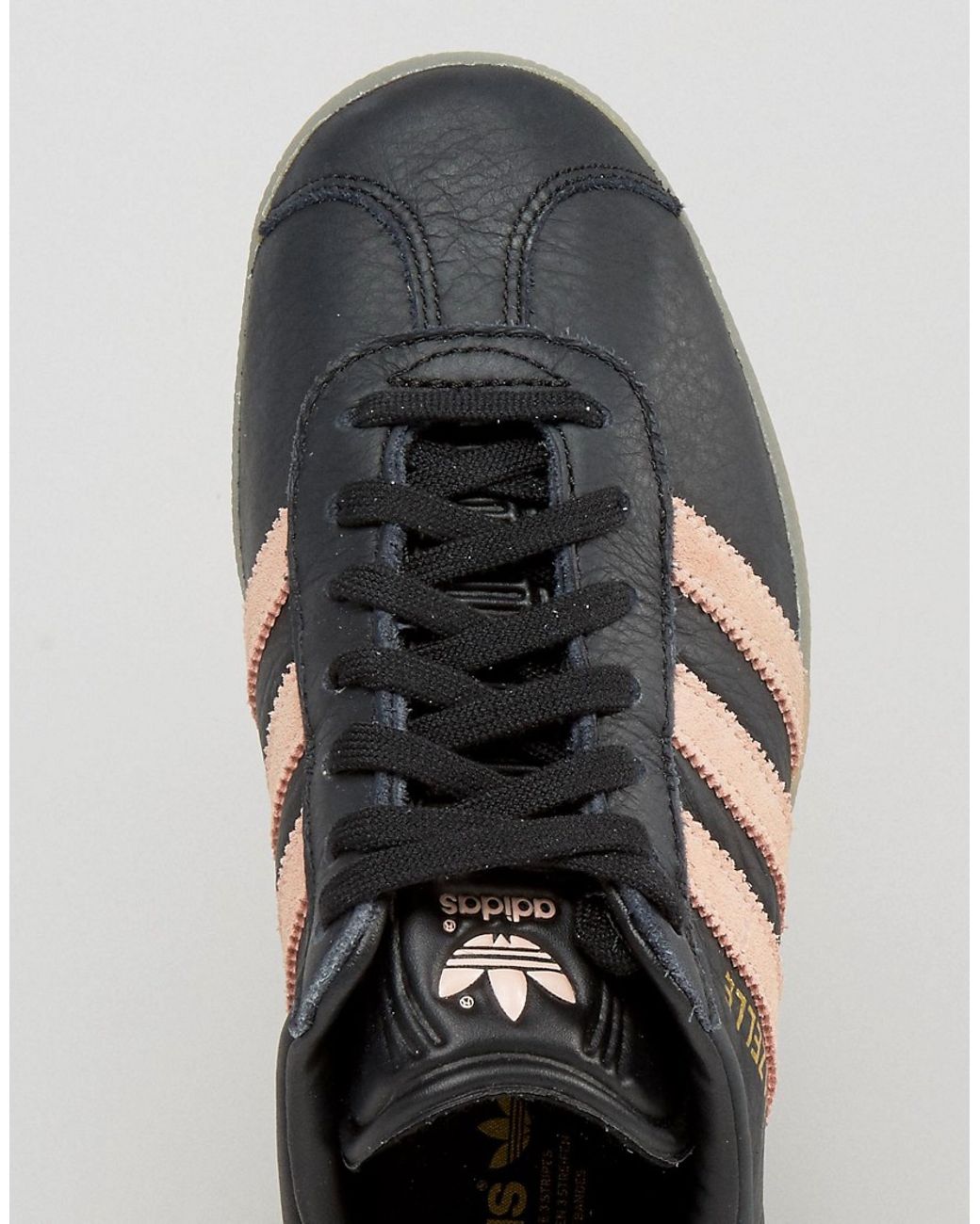cinta Oceano importar adidas Originals Black And Pink Gazelle Trainers With Gum Sole | Lyst