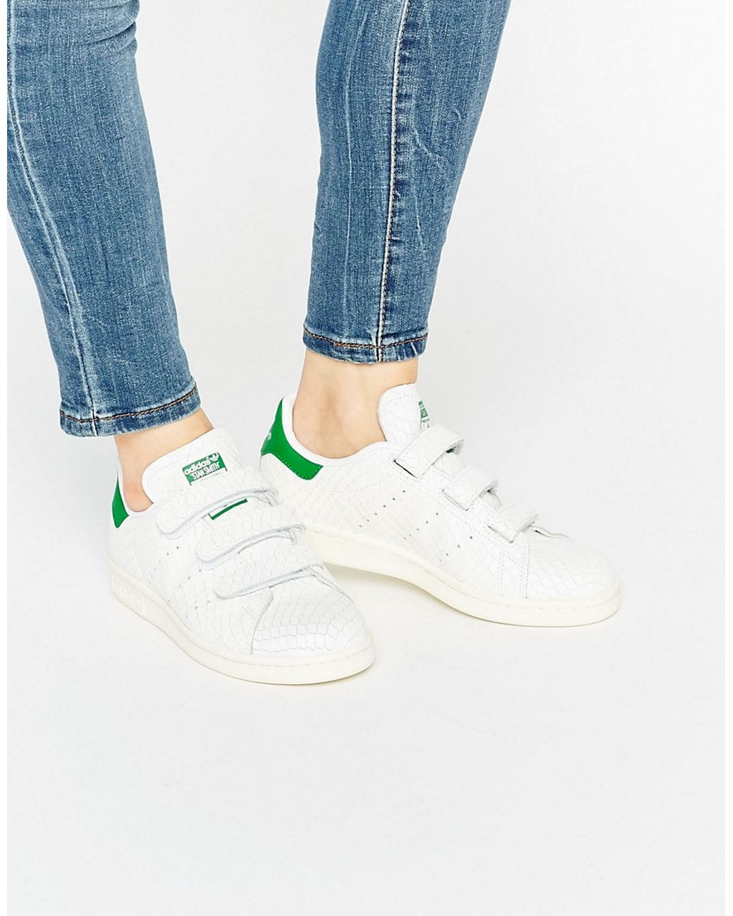 gaan beslissen Misschien Redenaar adidas Originals Stan Smith Snake Print Embossed Sneakers in White | Lyst