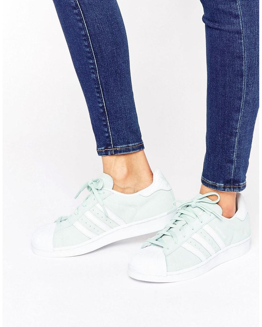 tuyo entre tomar adidas Originals Originals Mint Suede Superstar Sneakers in Green | Lyst