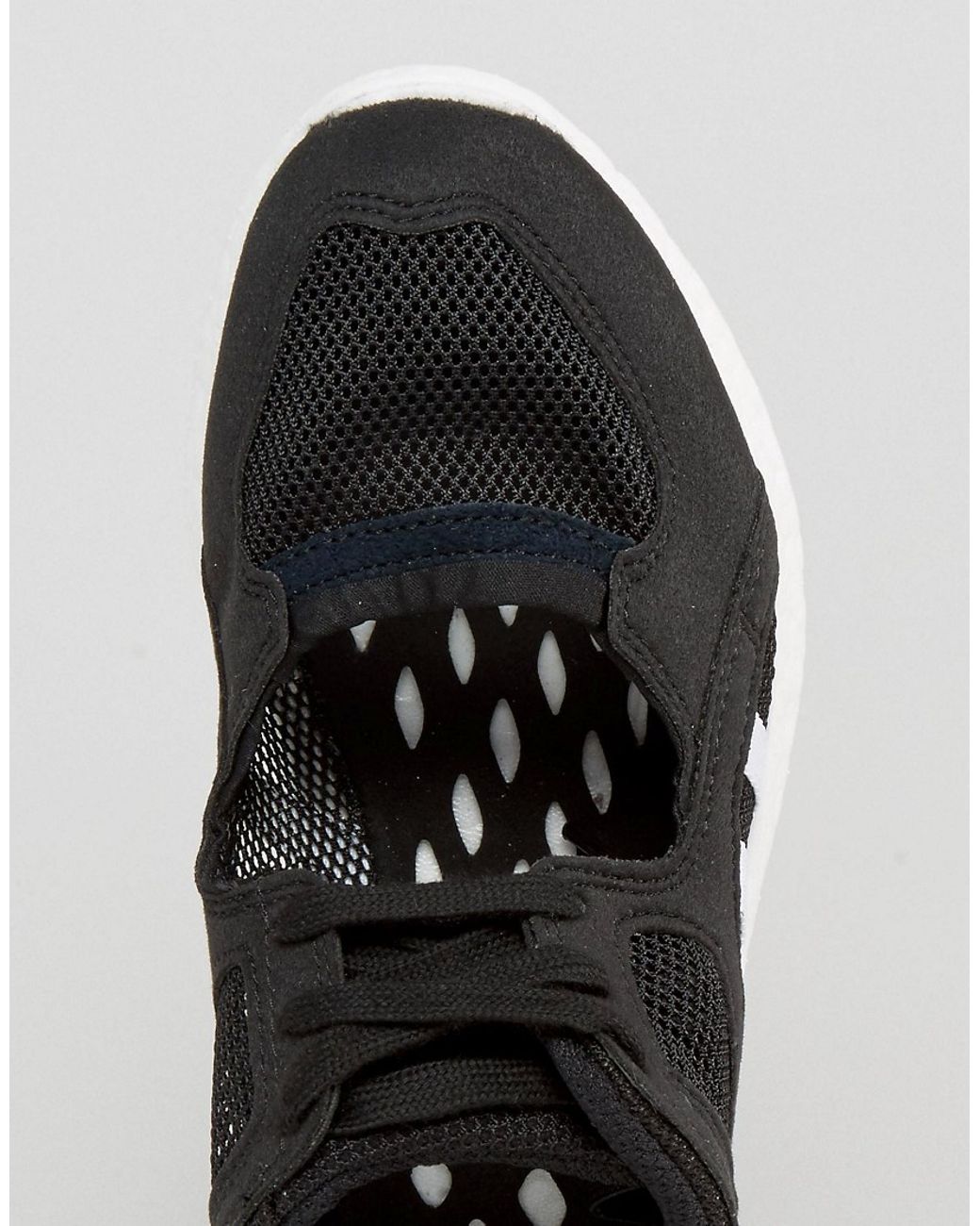 adidas Originals Originals Black Lace Up Open Sneakers - Black | Lyst
