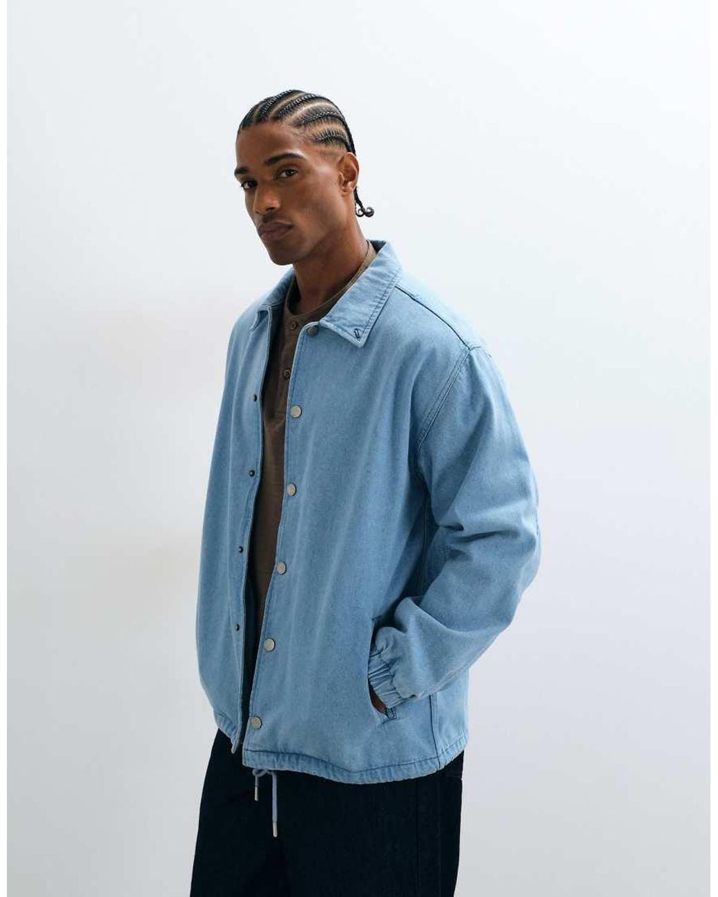 Stan Ray Blue Relaxed Coach Jacket for men