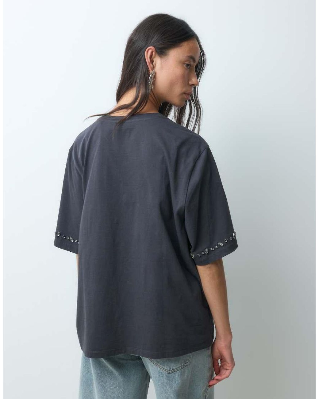 Noisy May Blue Rhinestone T-Shirt