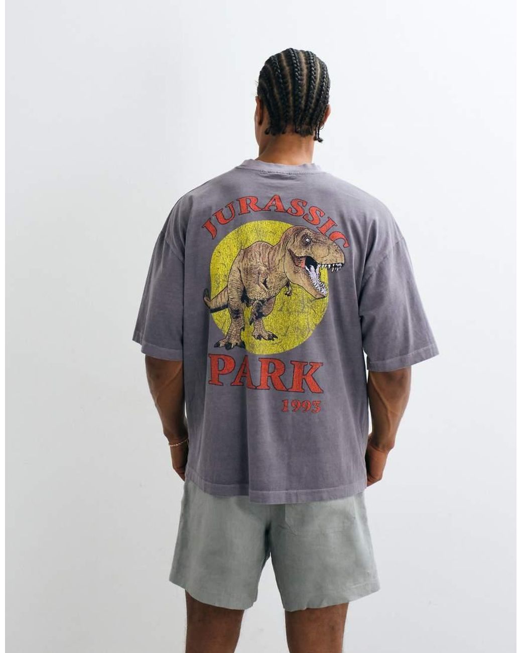 ASOS Blue Oversized T-shirt With Jurassic Park T-rex Print for men