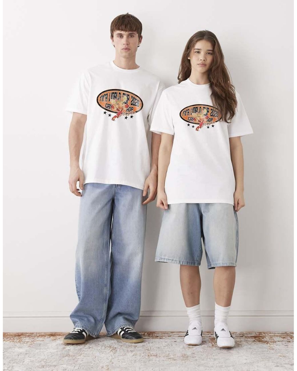 PRNT Natural Fifa World Cup Mascot Canada Relaxed Fit T-Shirt