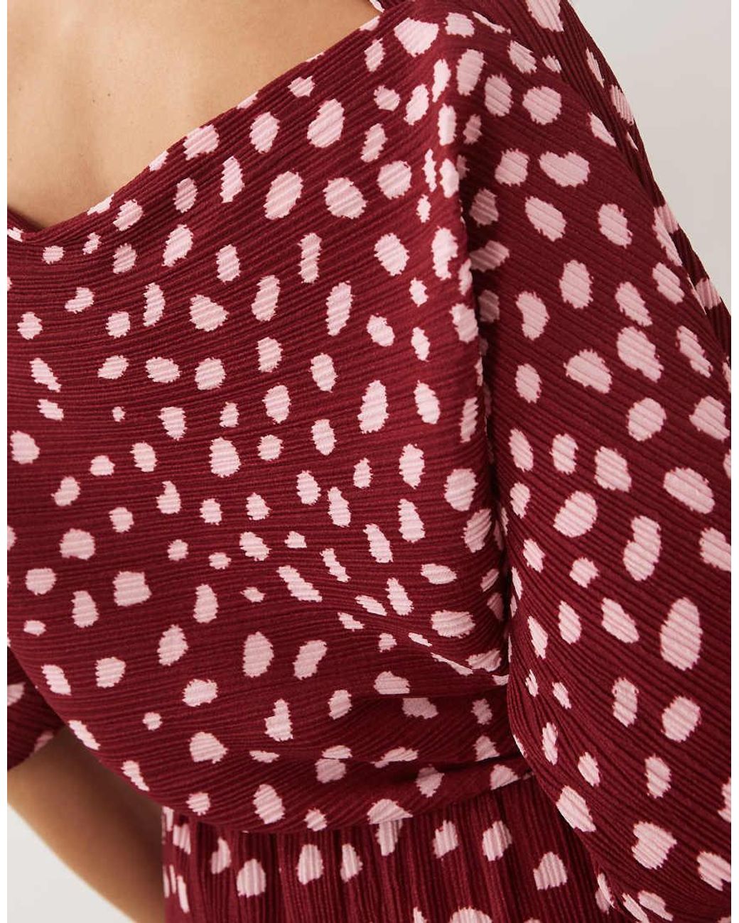 Never Fully Dressed Red Tilly Plisse Off Shoulder Maxi Dress
