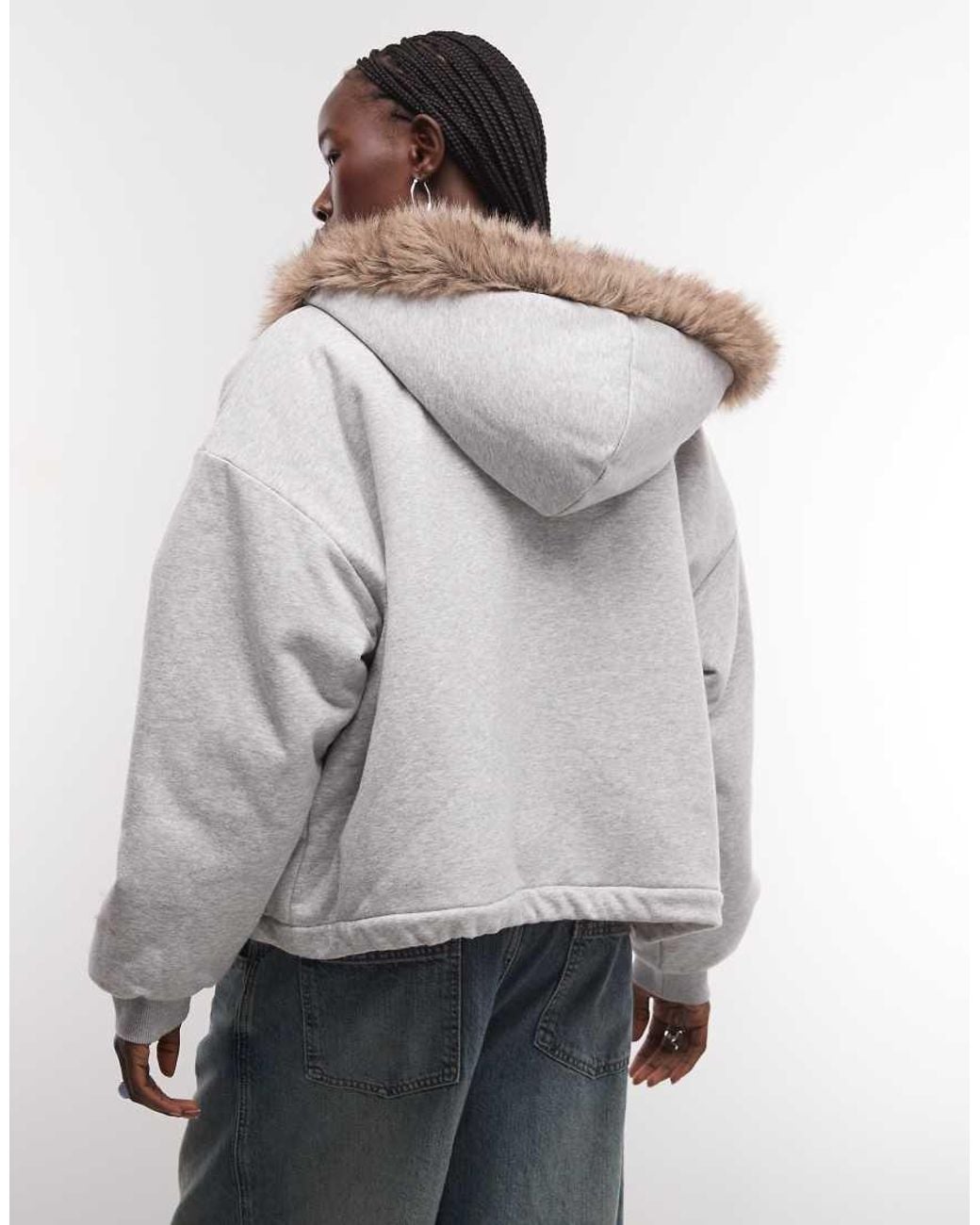 Weekday Brown Oversized Reversable Hoodie