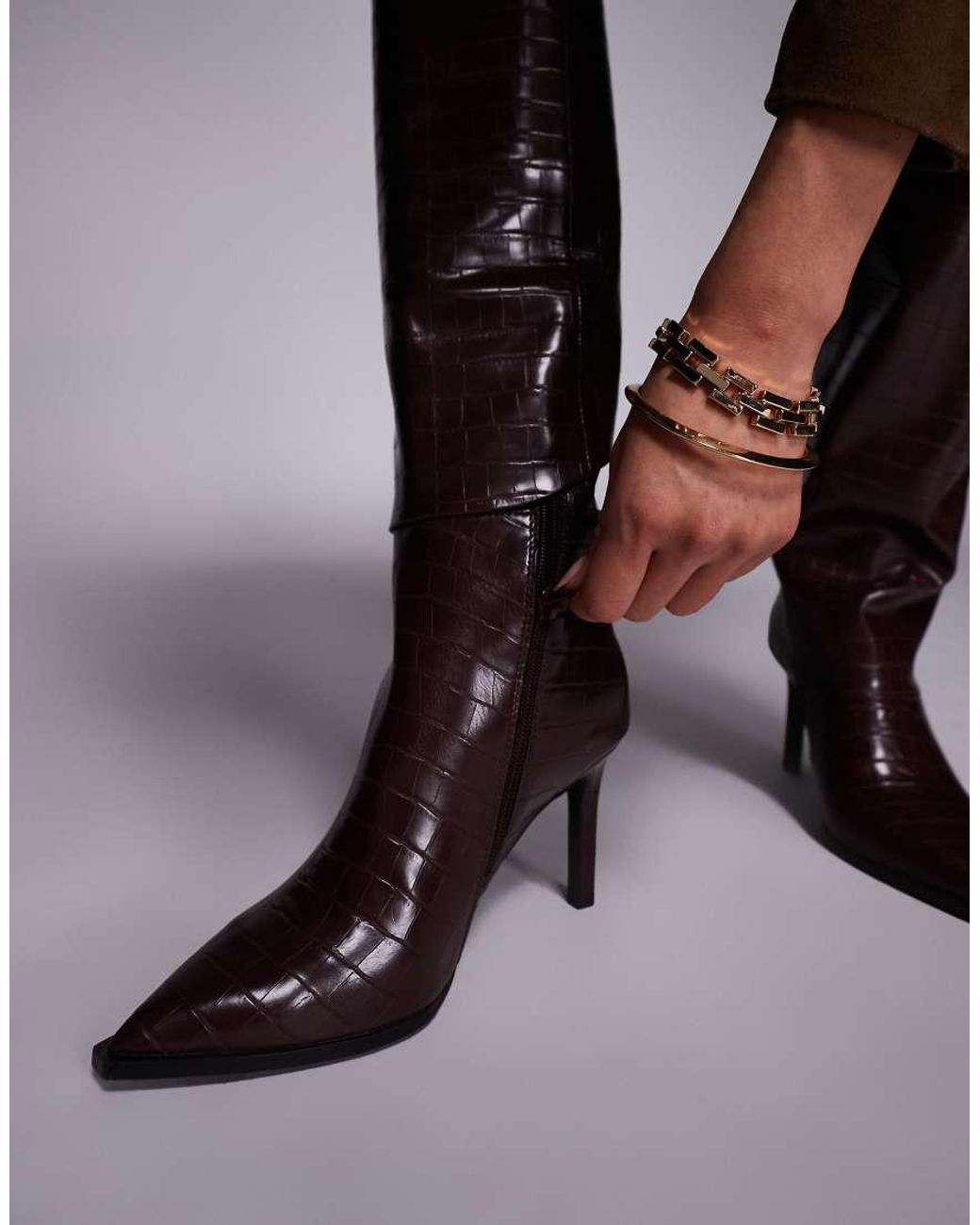 Forever New Multicolor Foldover Knee High Boots