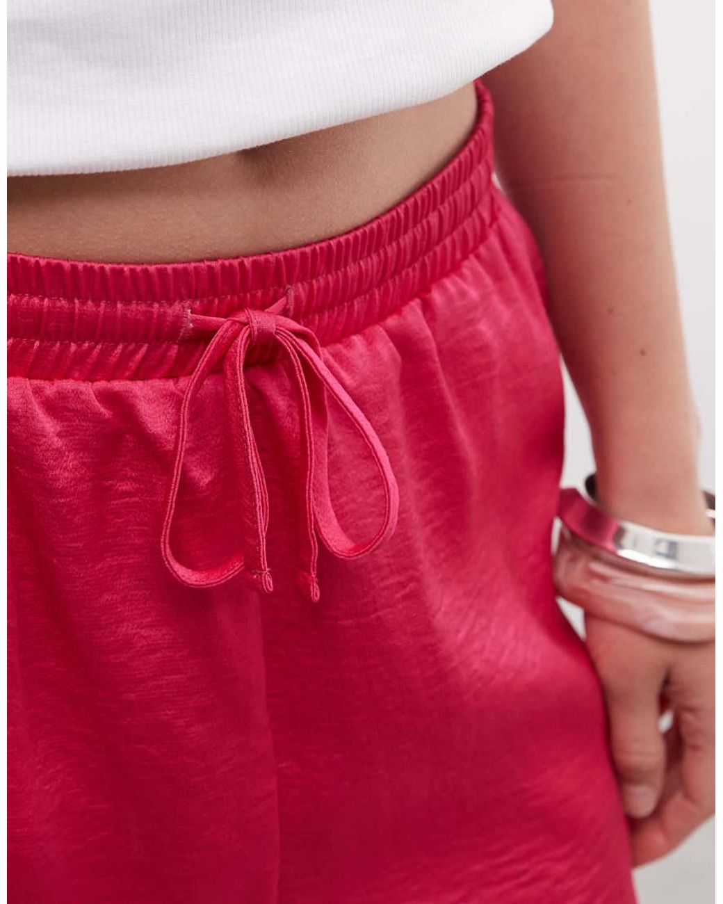 ASOS Red Satin Shorts