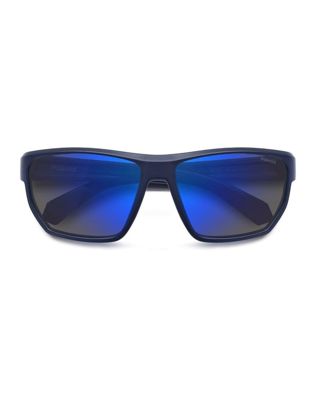 Polaroid Sunglasses Blue Sporty Rectangular Sunglasses With Mirror Polarized Lenses for men