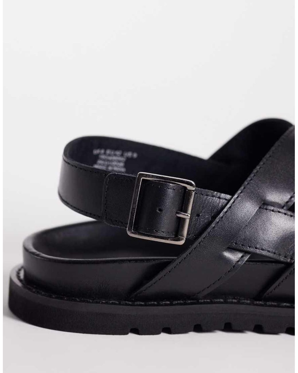 ASOS Blue Cross Over Strap Sandal With Buckle for men