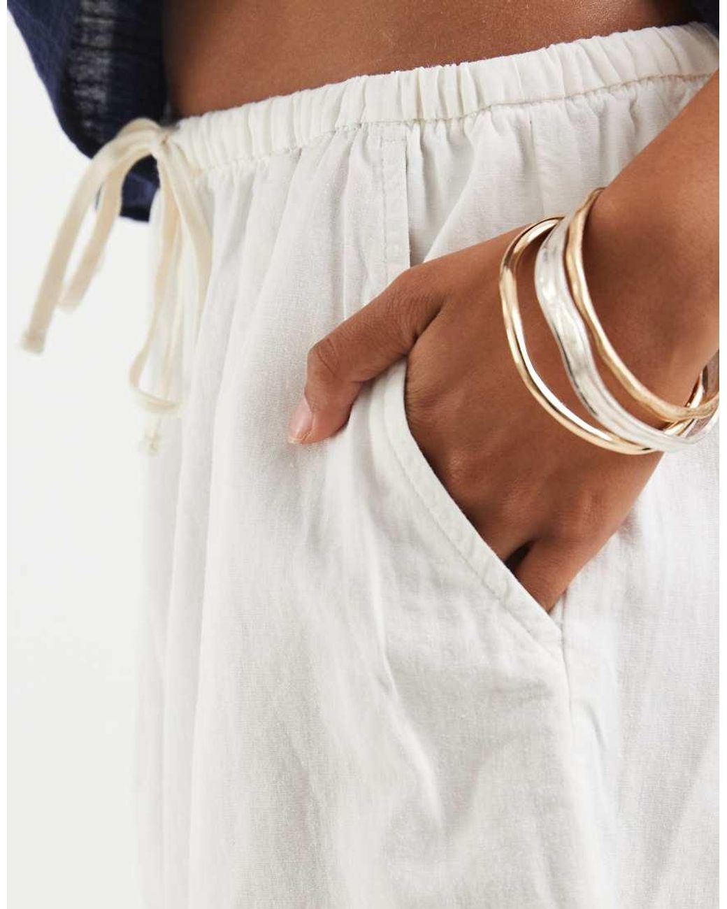 Gap Blue Drawstring Linen Shorts