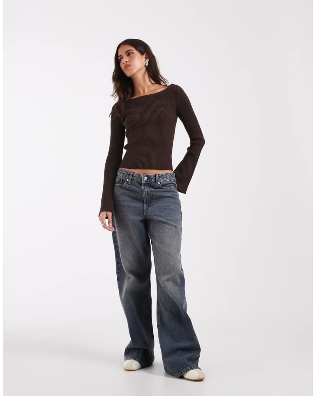 Hollister Black Knitted Slash Neck Jumper