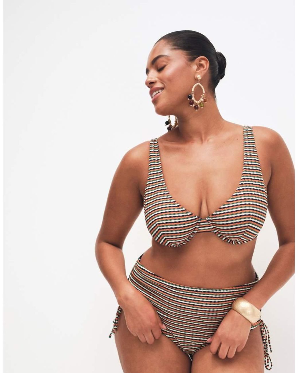 ASOS Brown Asos Design Curve Dori High Apex Underwire Bikini Top