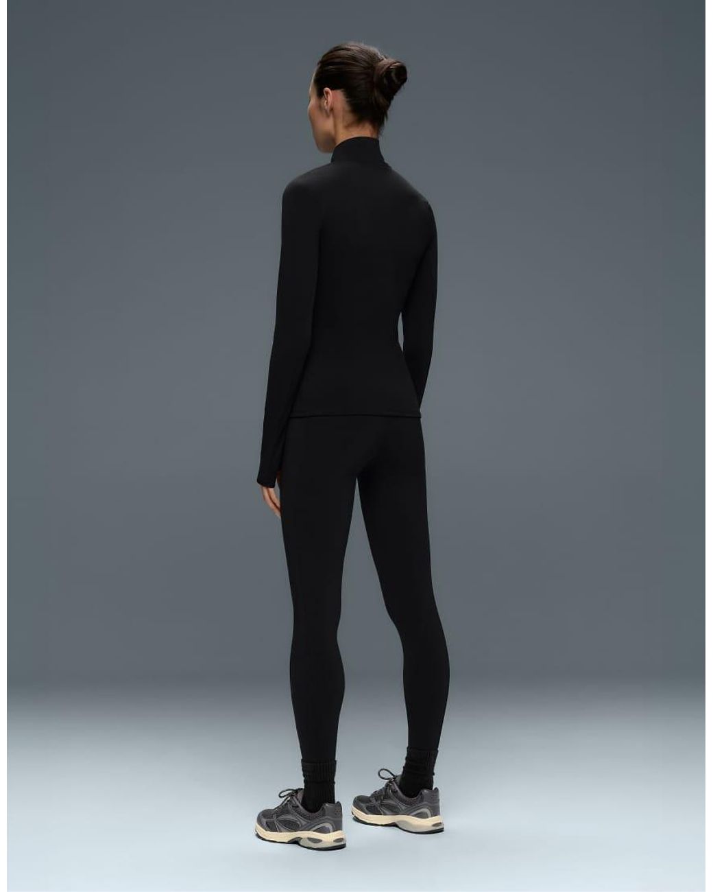 Oysho Black Half-zip Base Layer T-shirt
