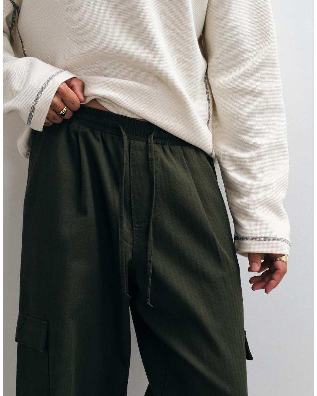 ASOS White baggy Cargo Trousers for men