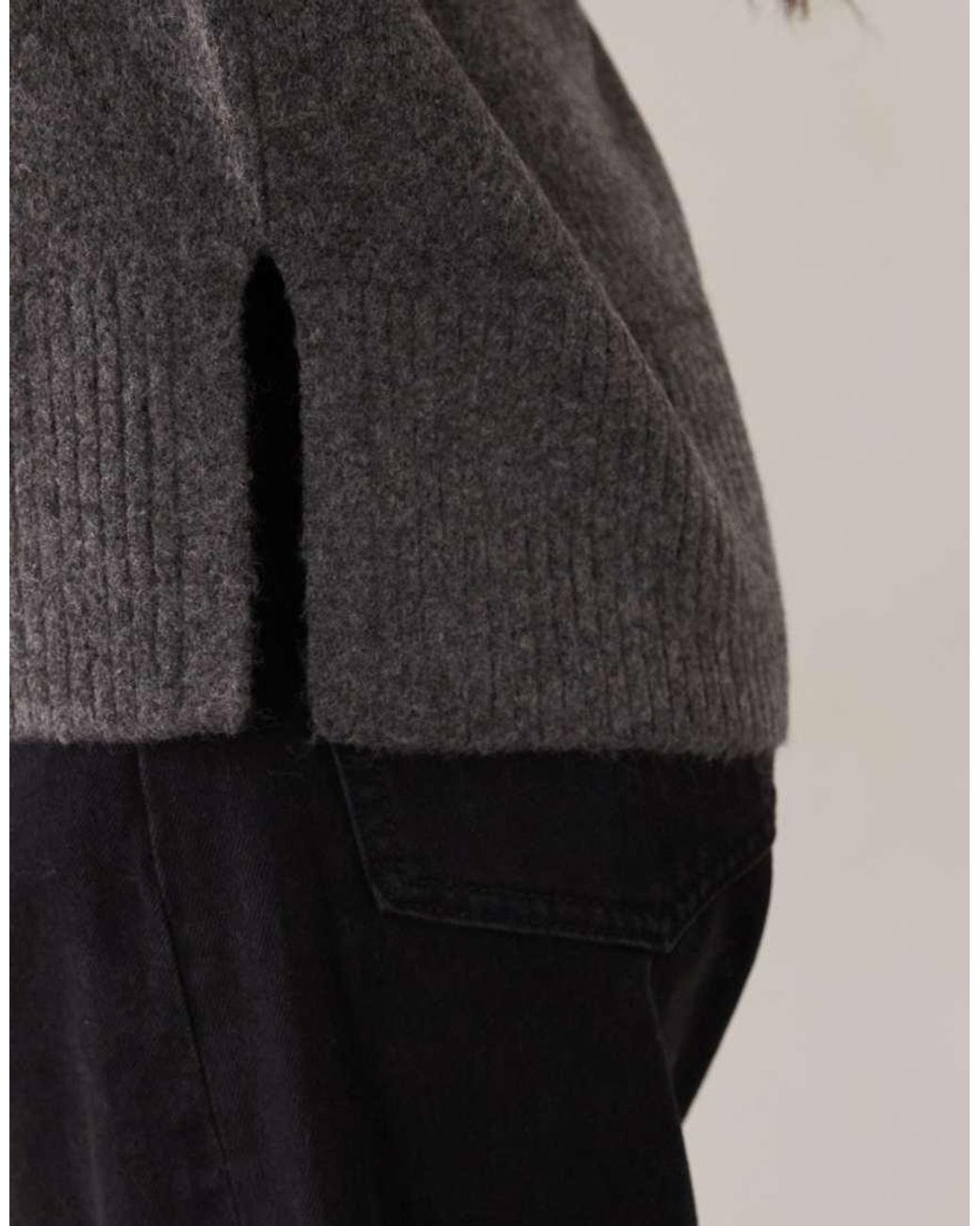 ASOS Black Raglan Oversized Jumper With Side Splits