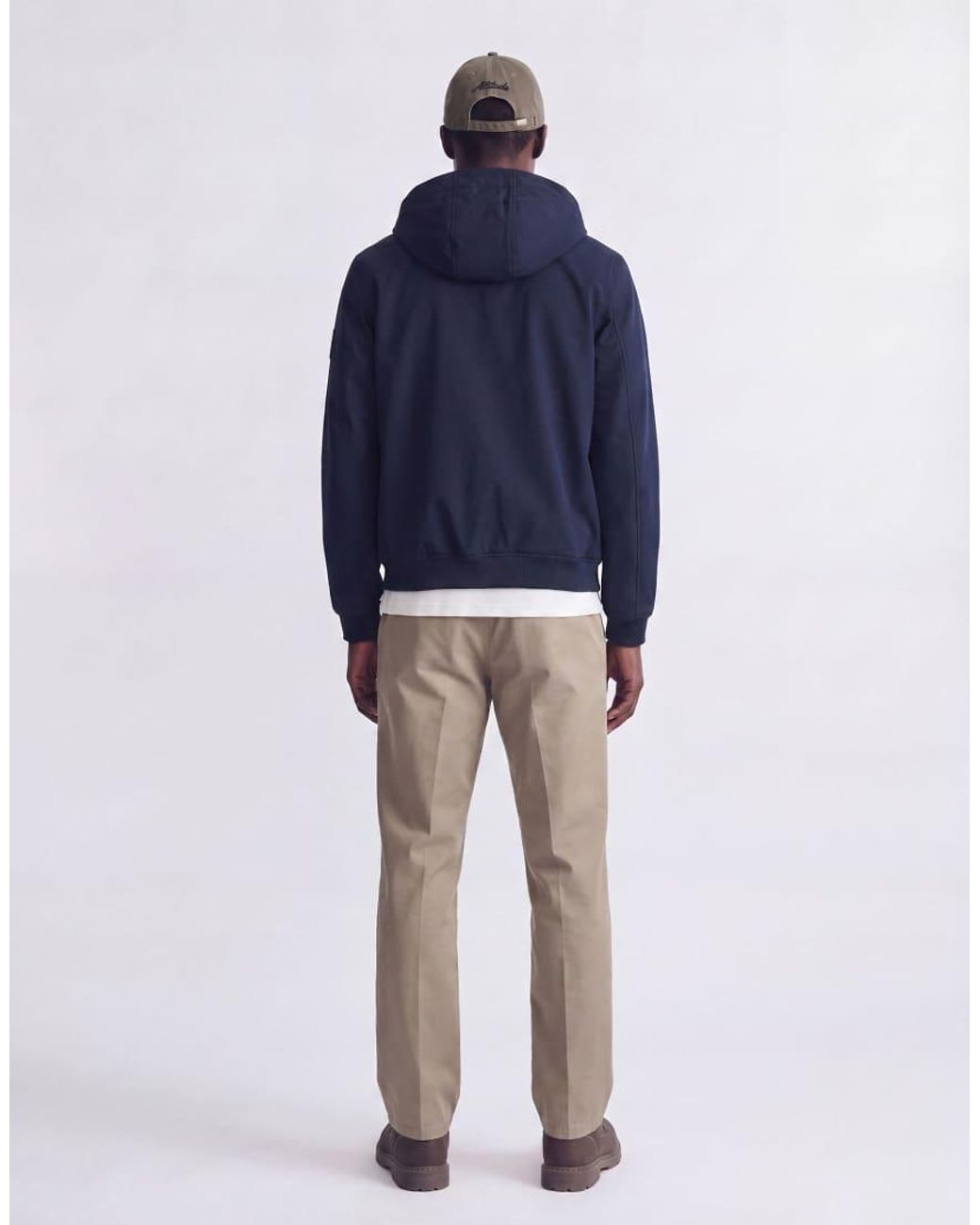 Jack & Jones Blue Basic Water-resistant Ribbed Hooded Light Jacket for men