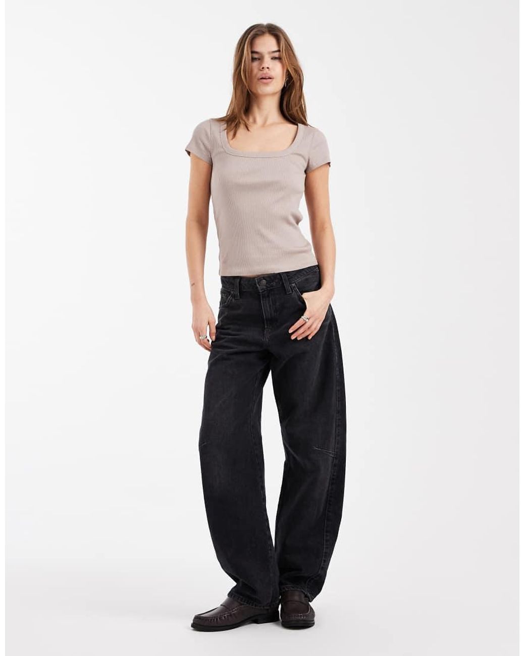 New Look Natural Square Neck Tee