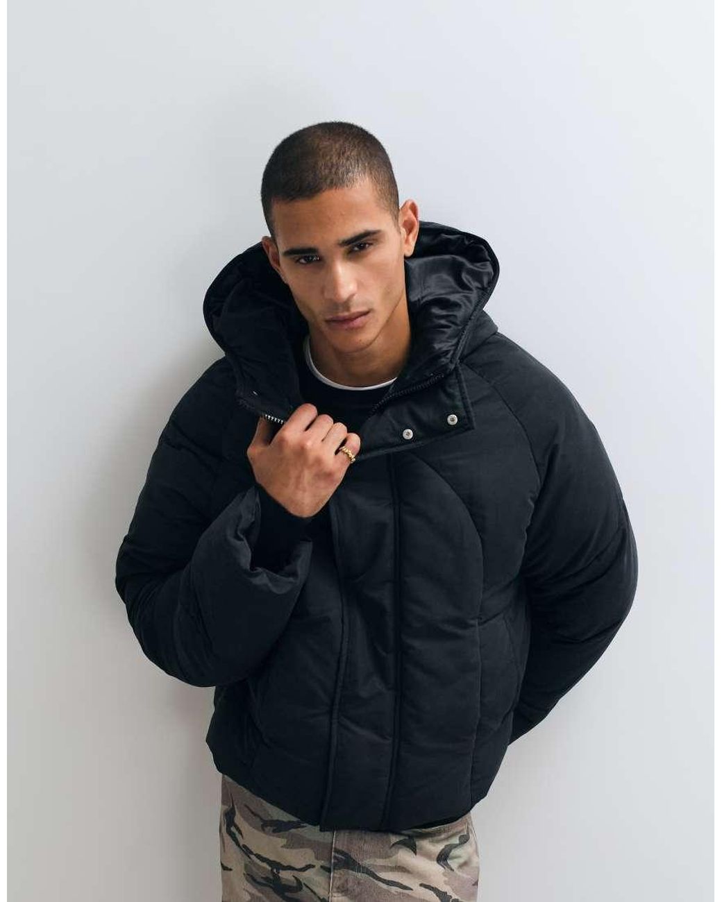 ASOS Blue Oversized Puffer Jacket for men