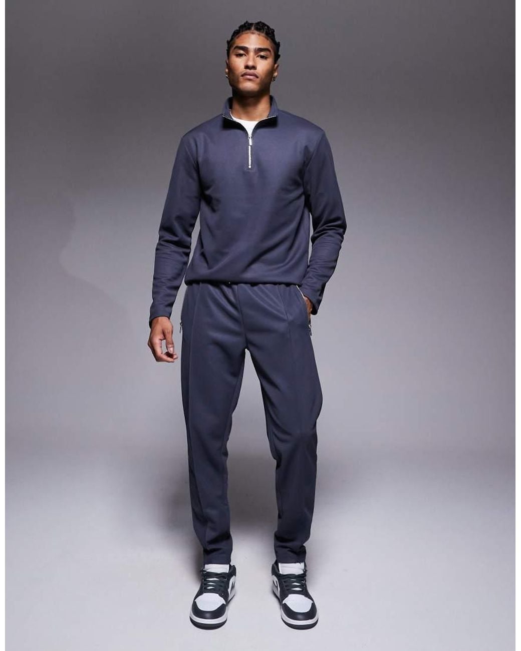 River Island Smart Slim Sweatpants In Blue For Men Lyst UK river-island-smart-slim-sweatpants-in-blue-for-men-lyst-uk