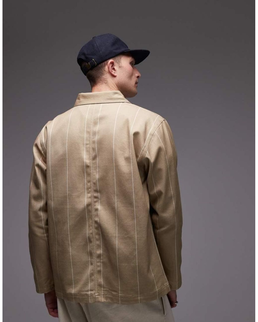 Parlez Brown Flow Logo Detail Chore Jacket for men