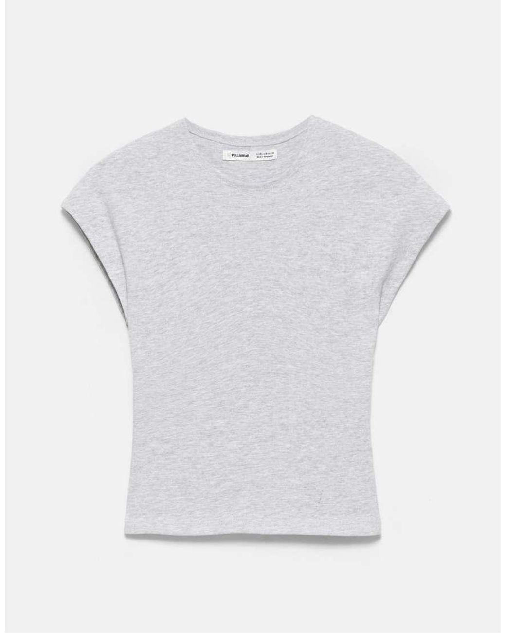 Pull&Bear Blue Fitted T-shirt With Full Sleeves