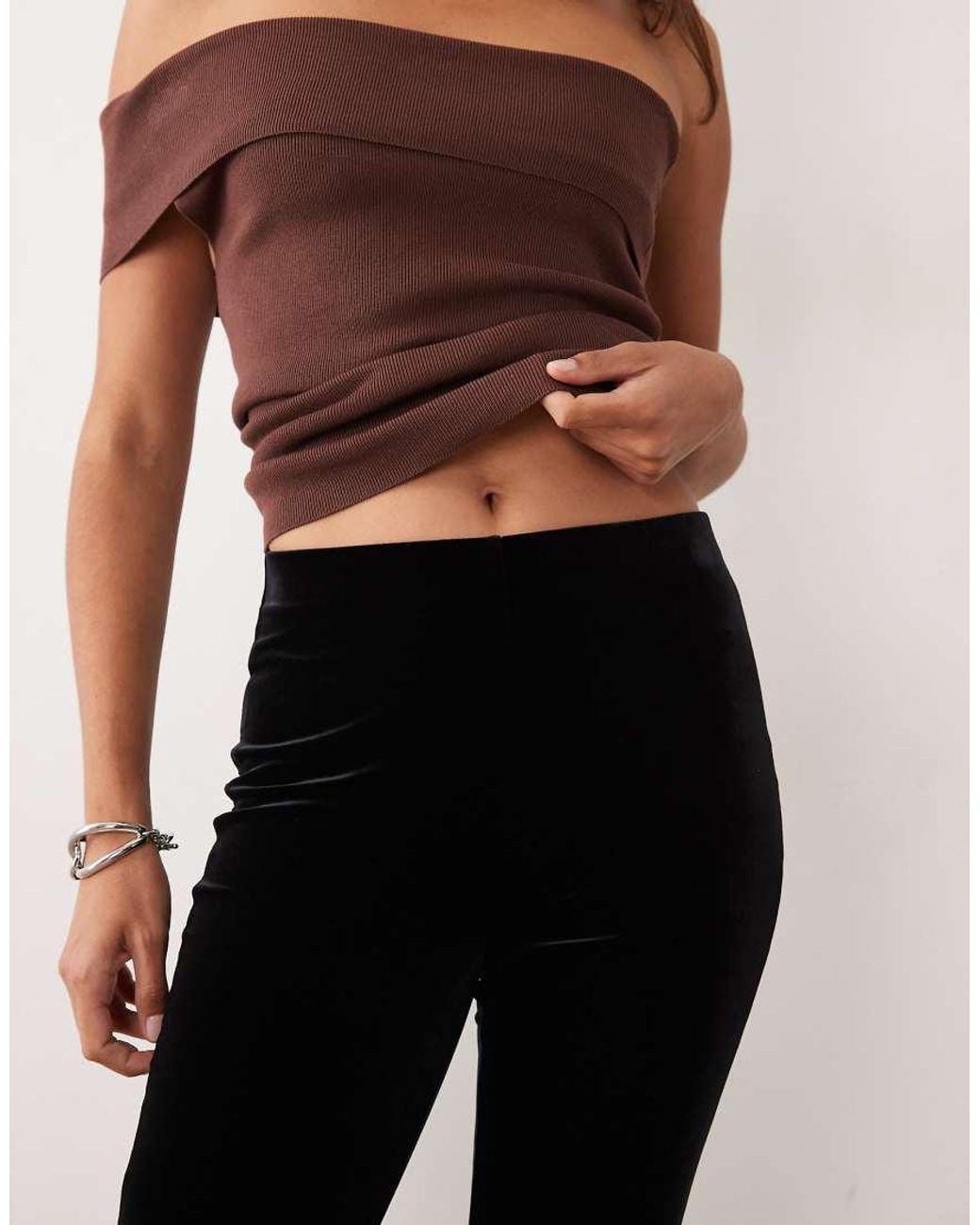 New Look Black Velvet Flare Pant