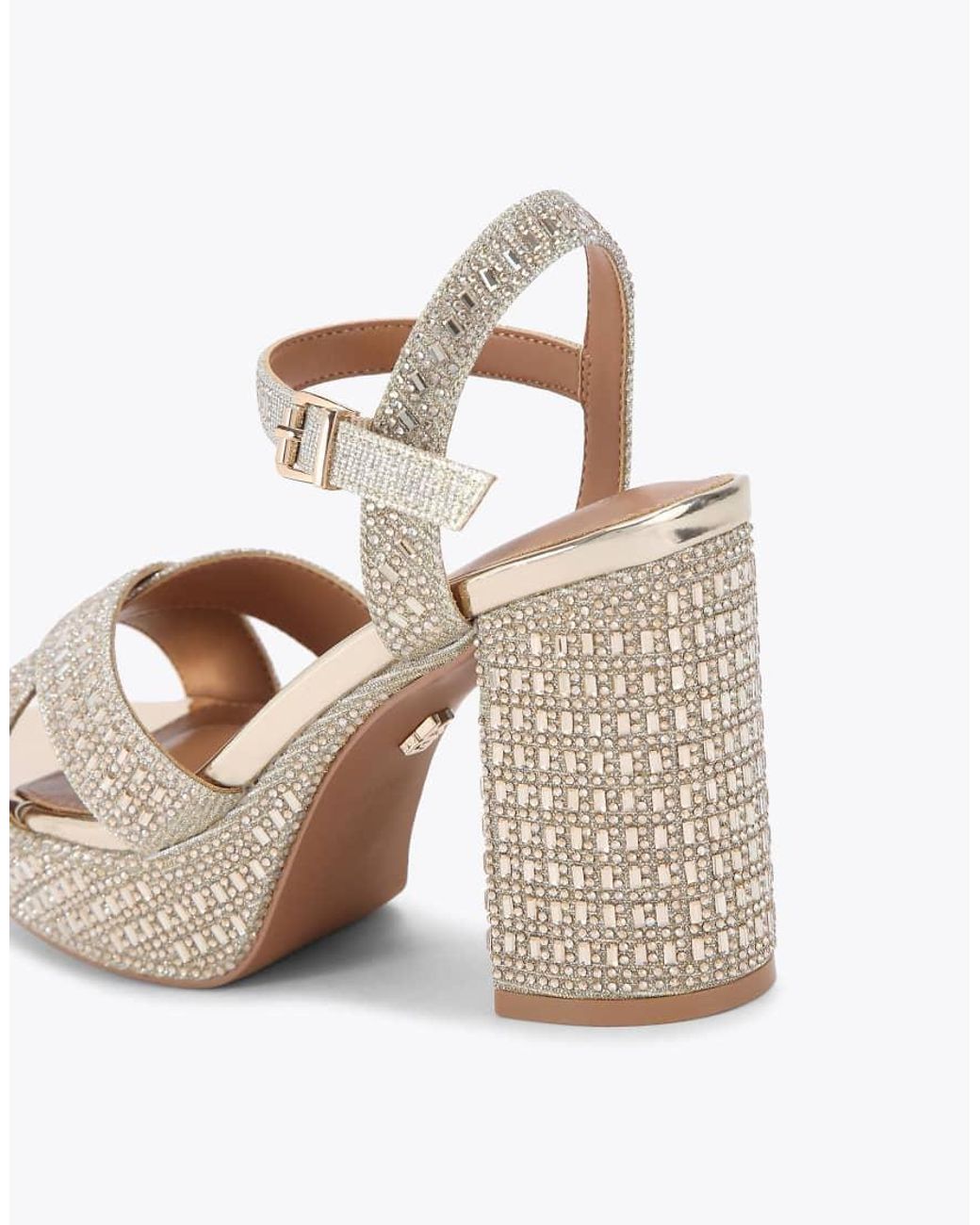 KG by Kurt Geiger White Fleur Platform Heeled Sandals