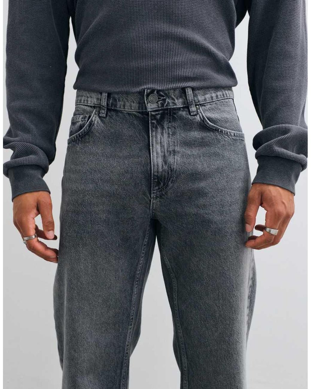 ASOS Blue Wide Flare Jeans for men