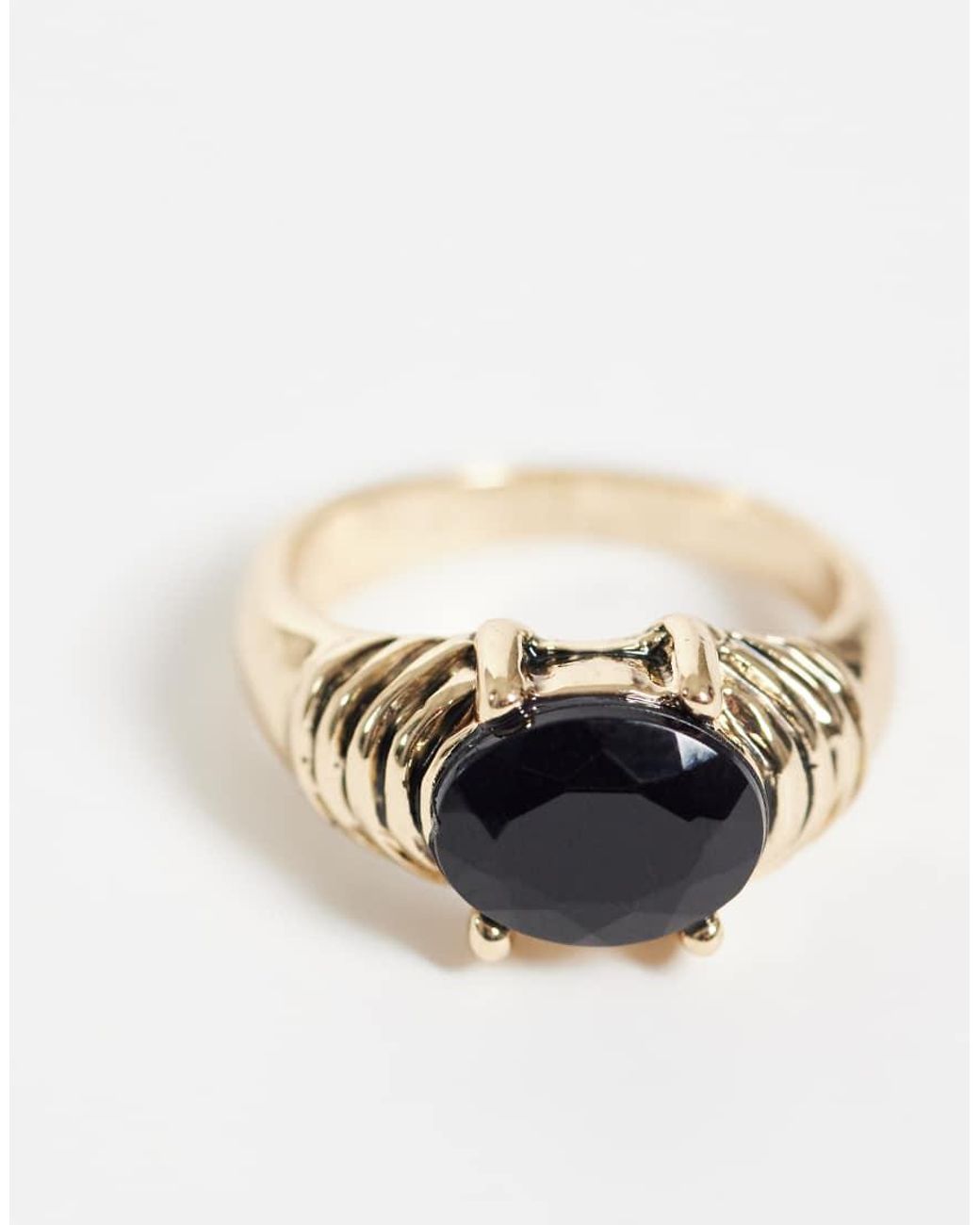 ASOS Natural Ring With Vintage-Style Design And Stone Set
