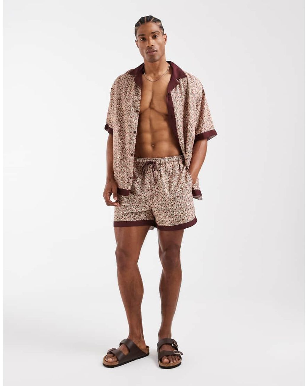 ASOS Orange Co-Ord Swim Shorts for men