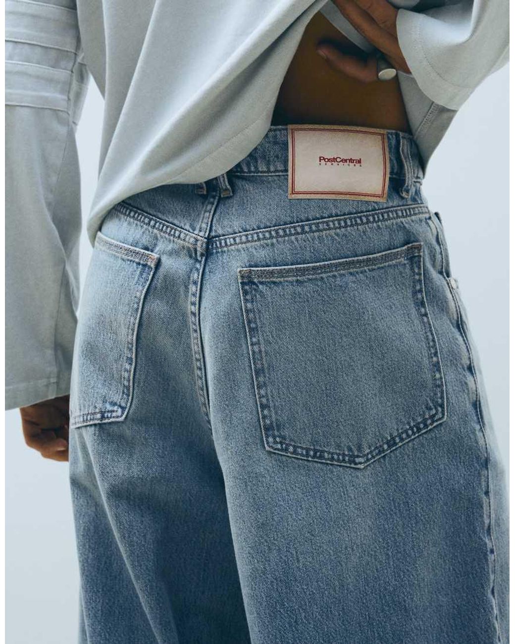 Bershka Blue Tall Super Baggy Jeans for men