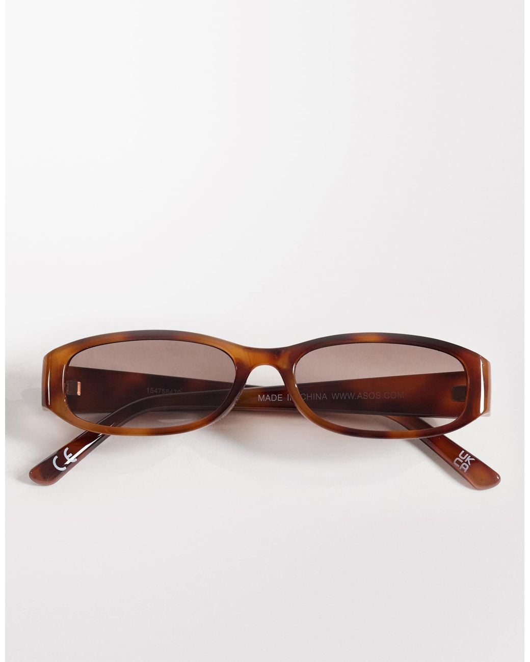 ASOS Pink Slim Rectangle Sunglasses for men