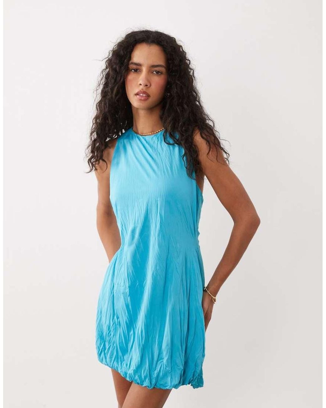ASOS Blue Racer Open Back Knot Detail Midi Dress