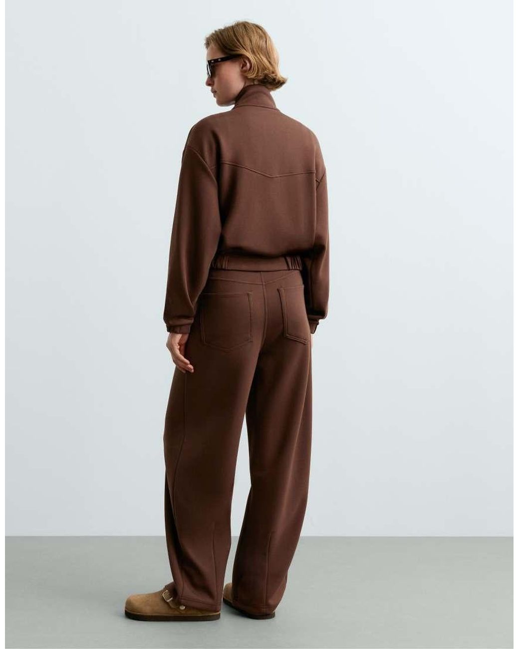 Oysho Brown 5-pocket Straight-leg Trousers