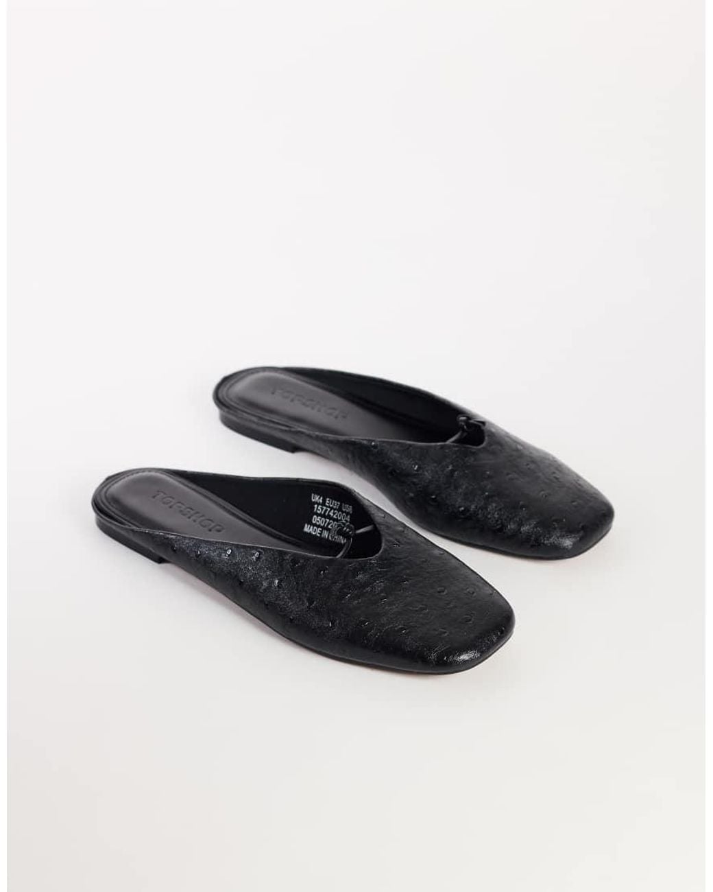 TOPSHOP Black Blythe Knotted Flat Mules