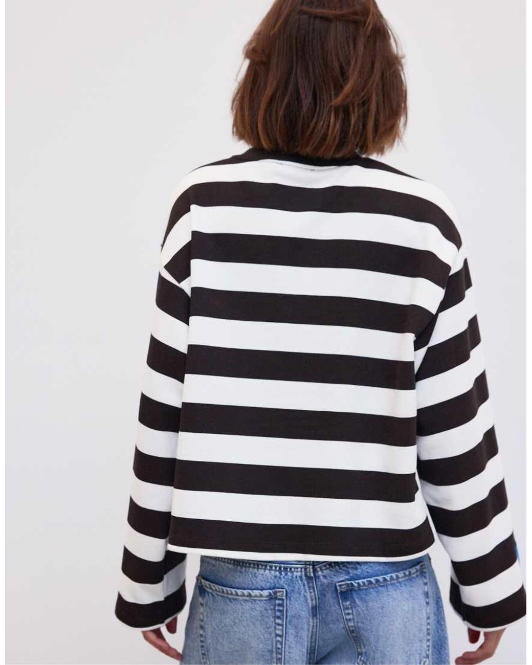 Stradivarius Blue Striped Sweatshirt