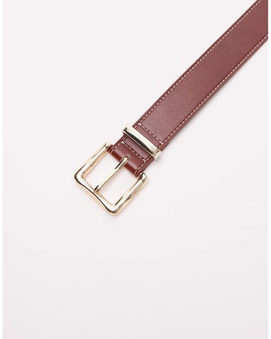 Mango Purple Classic Square Buckle Belt