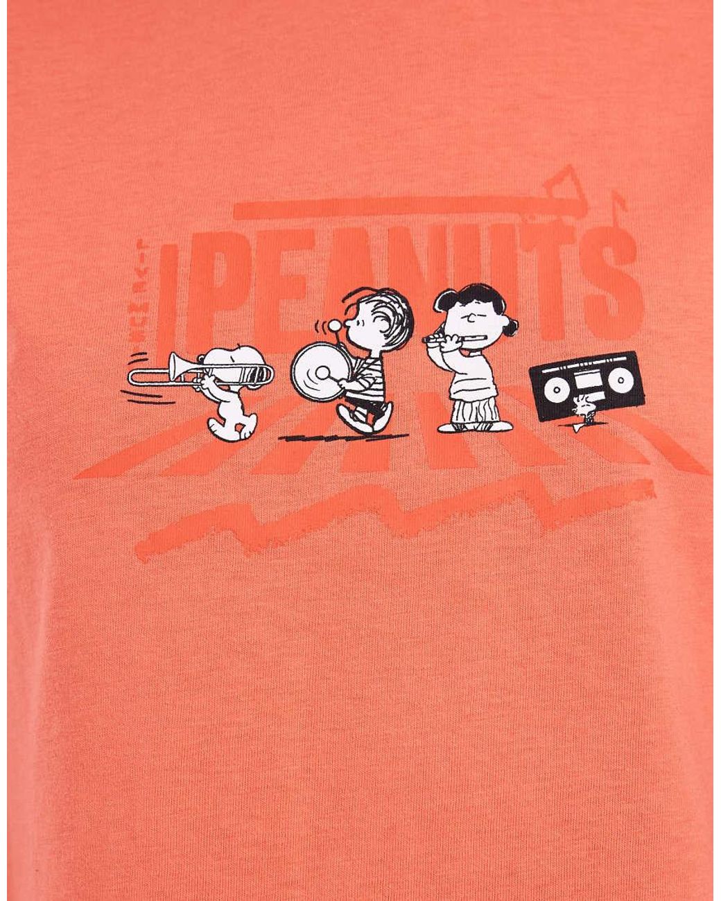 ASOS Red License Peanuts Snoopy Ringer Tee
