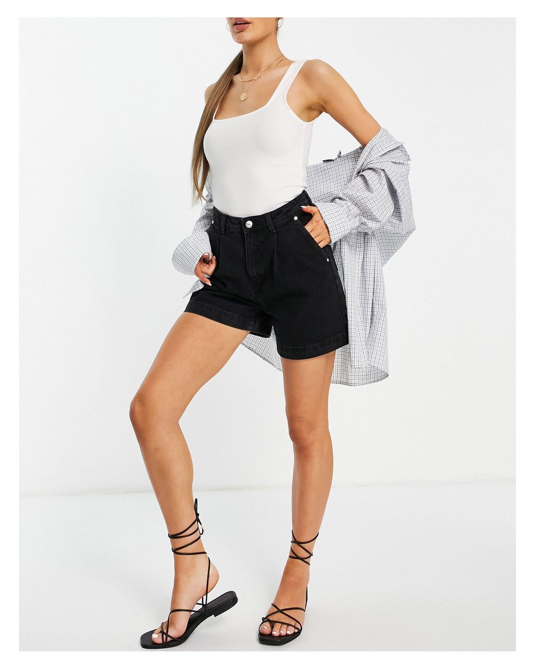 mango slouchy denim shorts