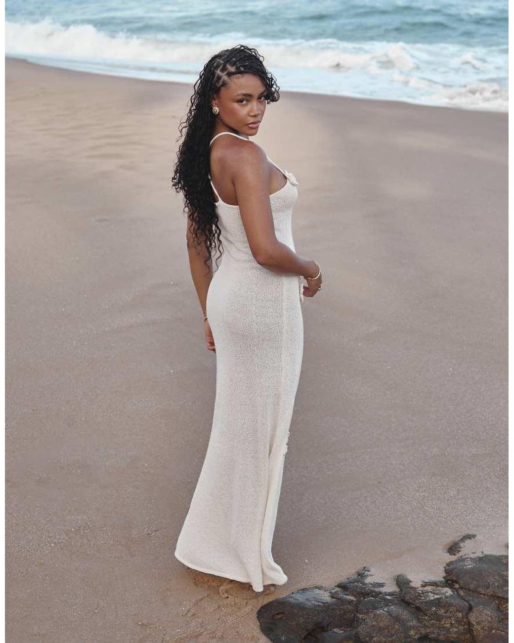 4th Reckless X Loz Vassallo Isla Sheer Knit Maxi Beach Dress in White Lyst UK
