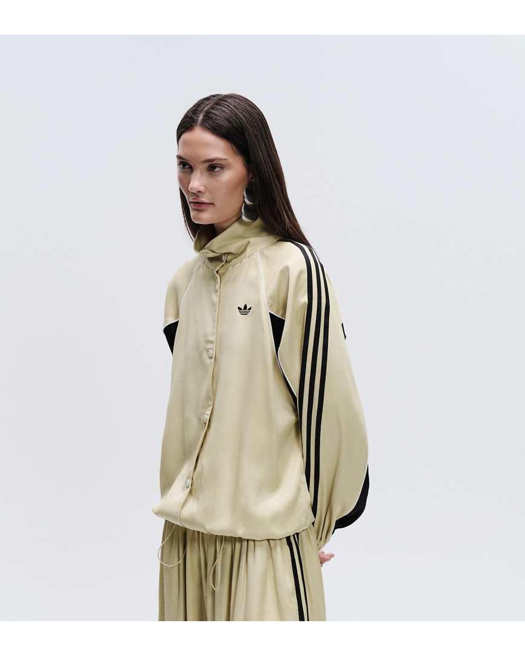 adidas Originals x ASOS Natural Oversized Funnel Neck Track Top