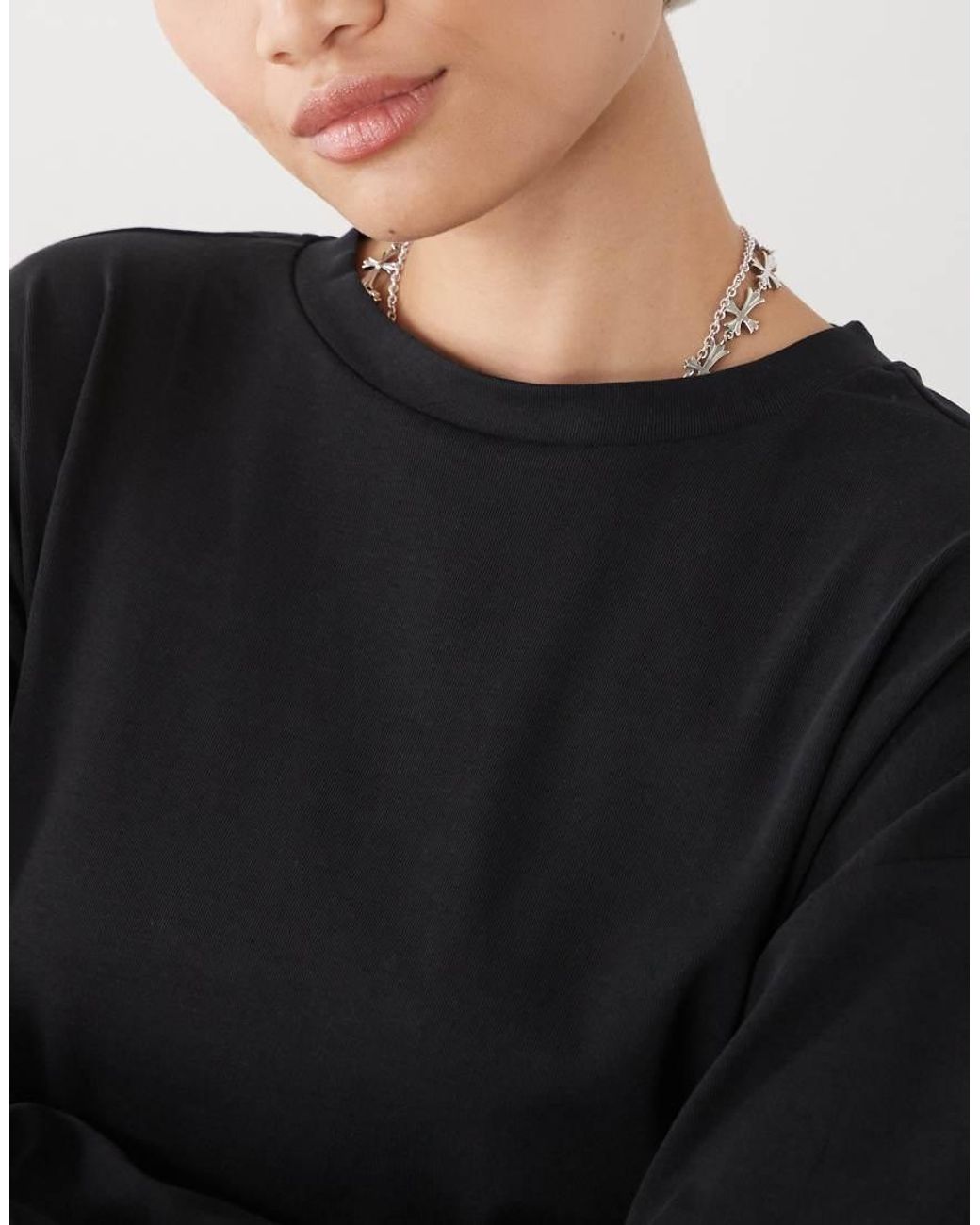 Noisy May Black Regular Fit Long Sleeve T-Shirt