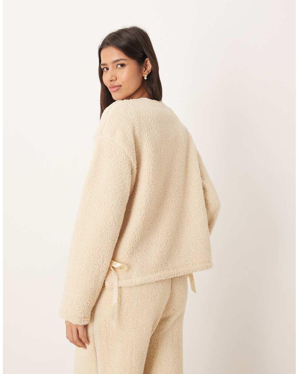 ASOS Natural Lounge Cuddle Fleece Jacket
