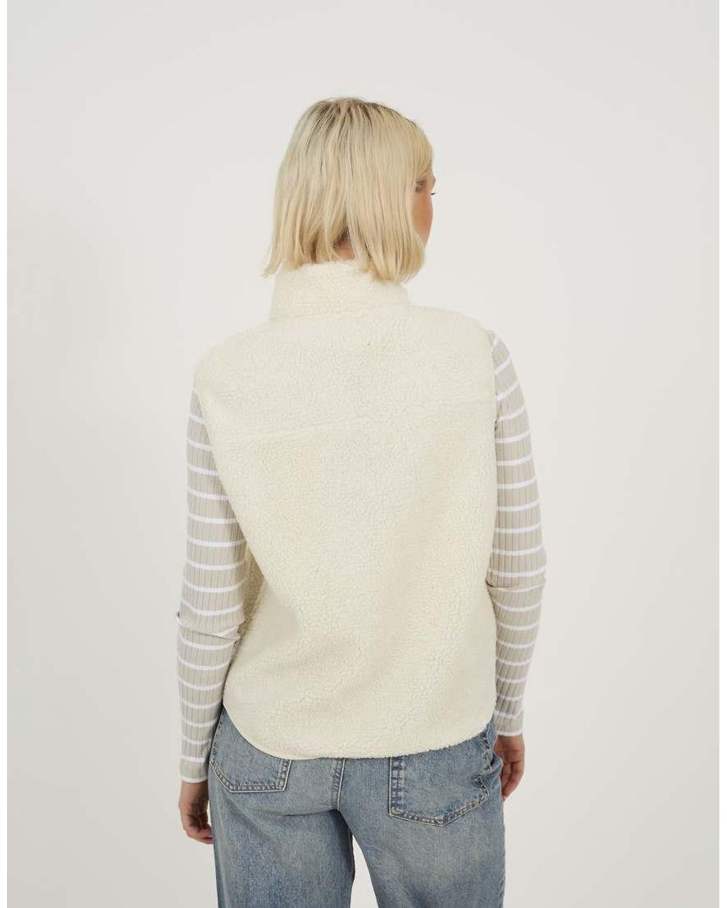 Brave Soul Natural Zip Through Fleece Gilet